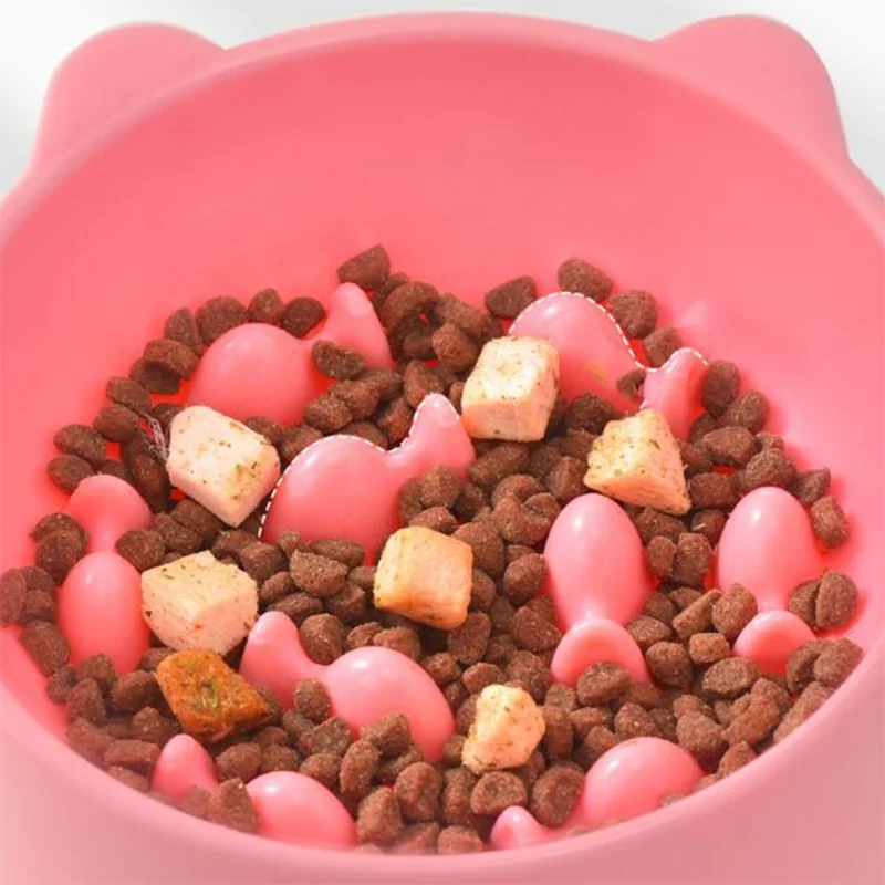 Cat Slow Feeder Bowl – Anti-Choking Neck Protection Feeding Dish for Cats & Small Dogs