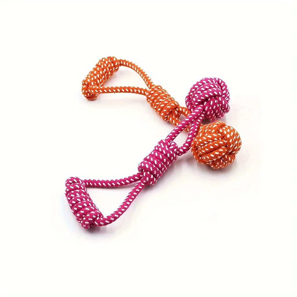 Durable Dog Rope Toy with Ball – All Breed Chew and Tug Interactive Teeth Cleaning Pet Toy