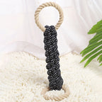 Double Ring Cotton Blend Dog Rope Toy – Durable Bite Resistant Tug and Teeth Cleaning Chew Toy for Medium and Large Dogs