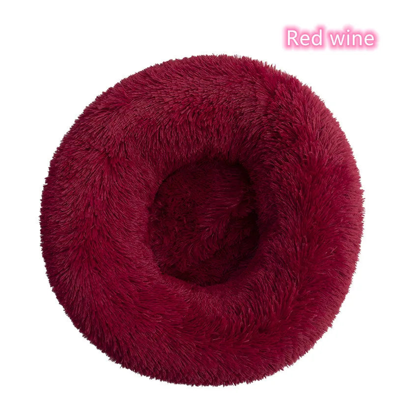 Super Soft Plush Cat Bed – Washable Donut Pet Bed for Cats and Small Dogs