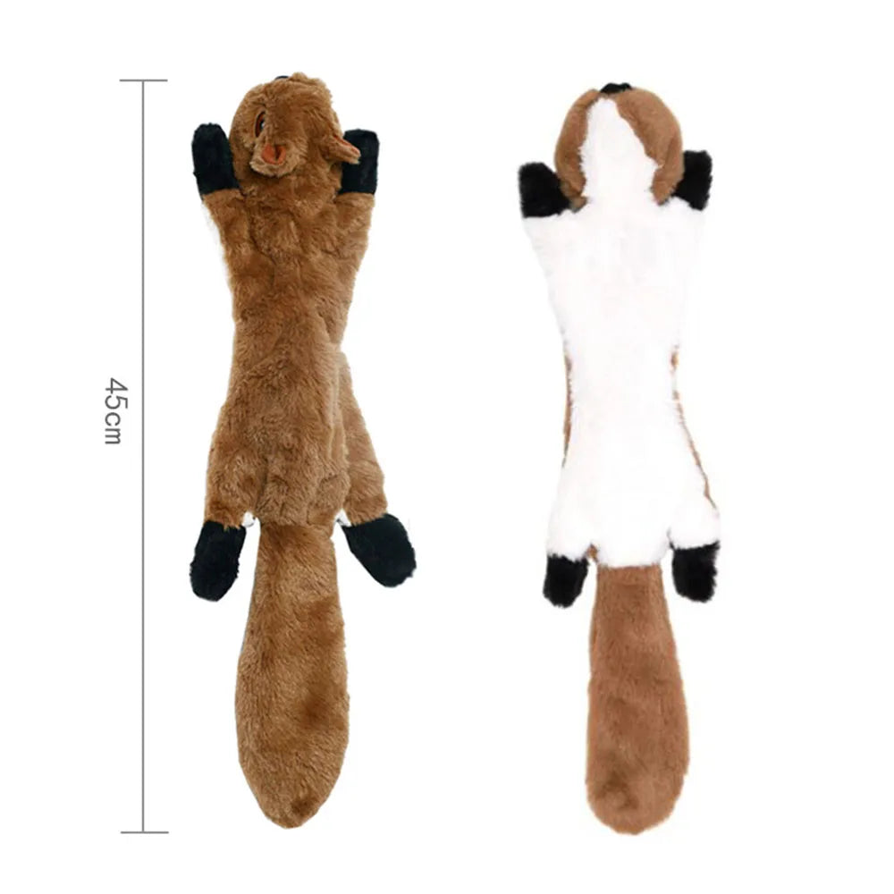 Stuffing-Free Squeaky Dog Toy – Funny Animal Plush Crinkle Toy for Durable Interactive Play