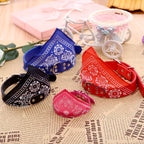 PU Leather Cat and Dog Collar with Scarf – Adjustable Puppy Collar for Chihuahua, Corgi, Cats and Small Medium Dogs