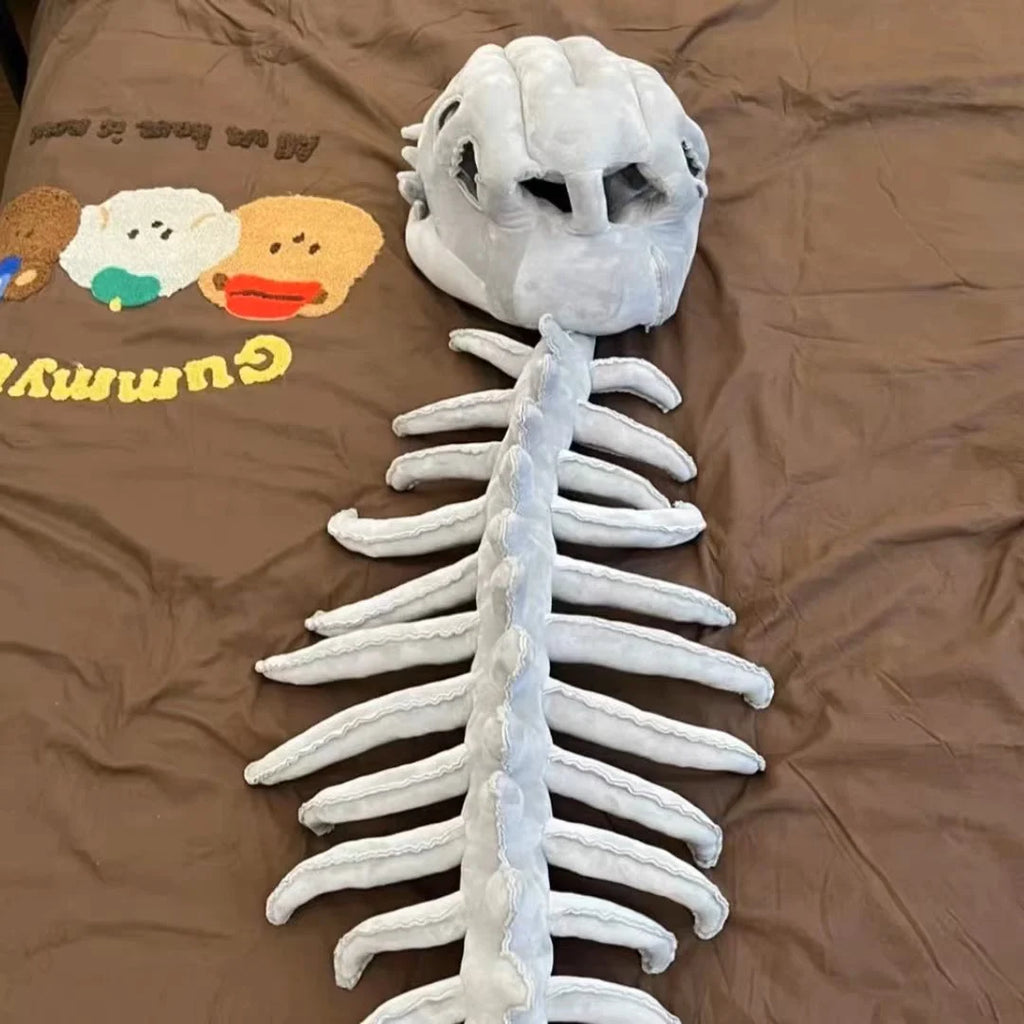 Realistic Dinosaur Skeleton Costume Set – Plush Headgear & Dress-Up Accessory