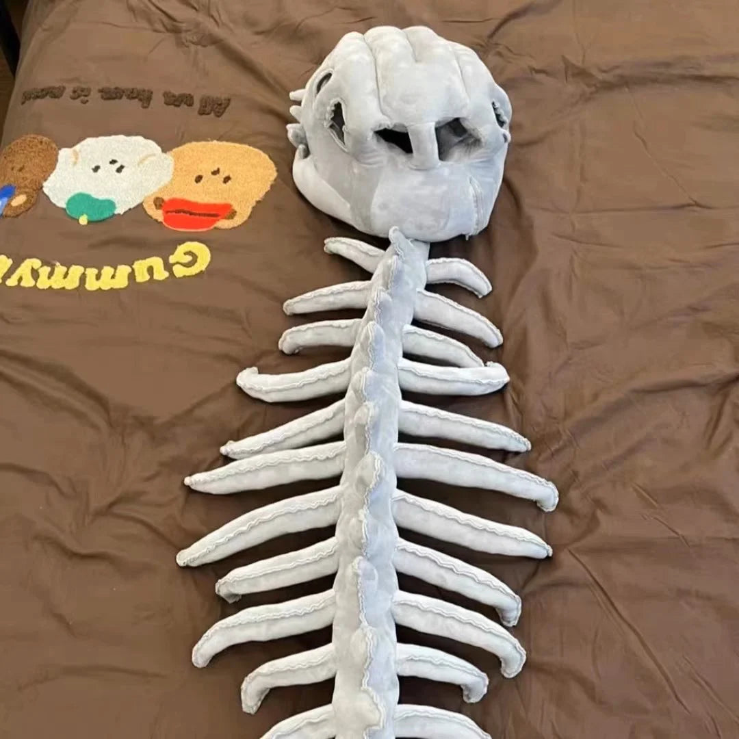 Realistic Dinosaur Skeleton Costume Set – Plush Headgear & Dress-Up Accessory
