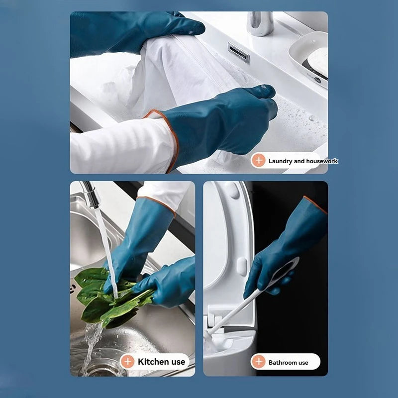 Waterproof Cleaning Gloves with Fleece Lining for Kitchen Bathroom and Household Cleaning