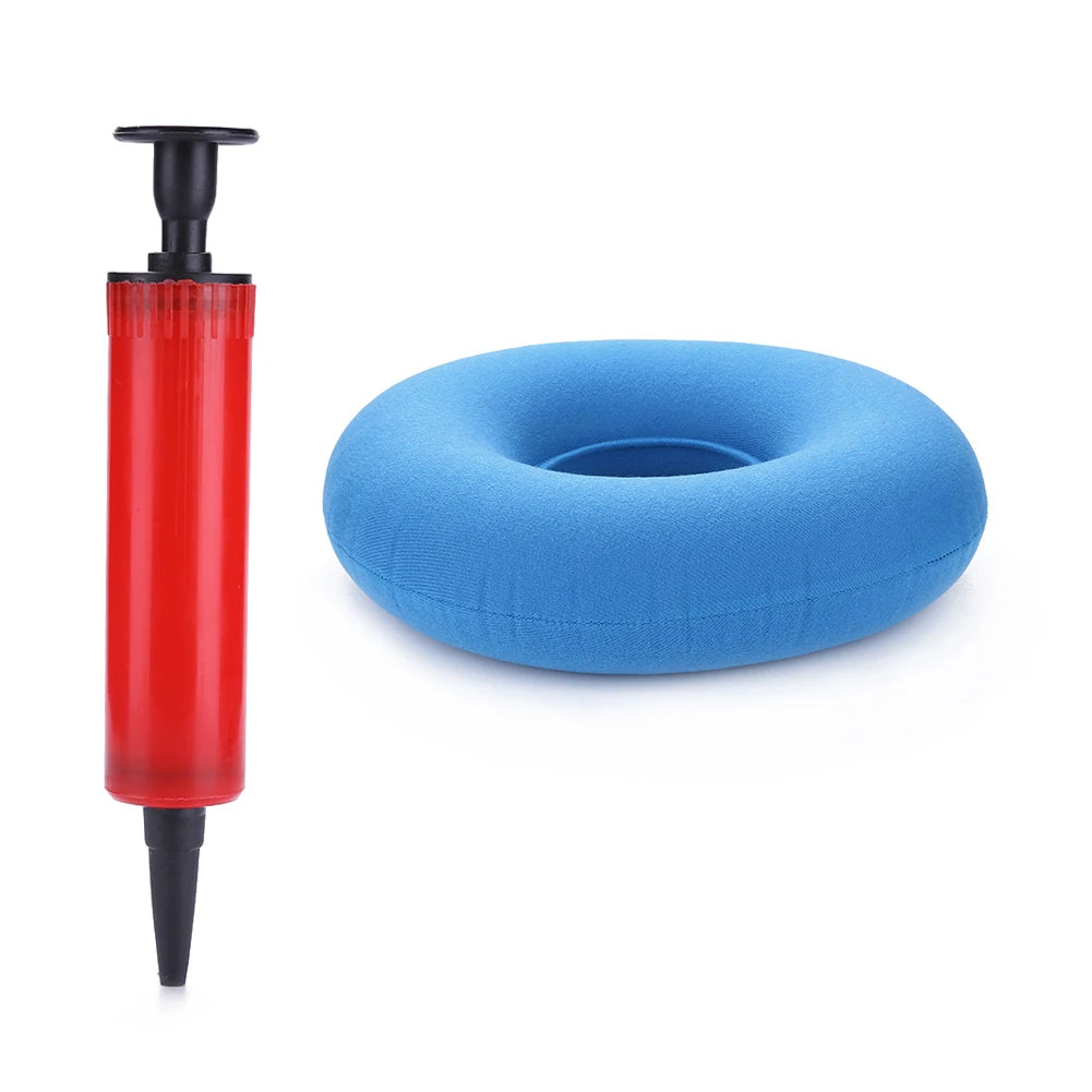Donut Pillow Hemorrhoid Tailbone Cushion with Pump – Inflatable Coccyx Pain Relief Seat Cushion for Office Chair, Wheelchair, Home & Travel