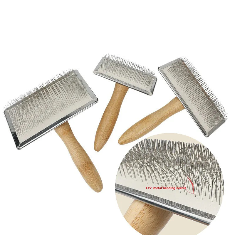 Wooden Pet Grooming Brush for Dogs & Cats | Long Hair Detangling Comb GSZ05