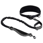 Hands Free Dog Leash Dog Waist Leash With Lumbar Support Belt Multifunctional Extendable Dog Leash Reflective Bungee Leash Black