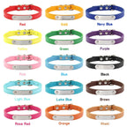Personalized PU Leather Dog Collar with Engraved Name ID Tag – Adjustable Anti-Lost Pet Collar for Small Medium Large Dogs and Cats