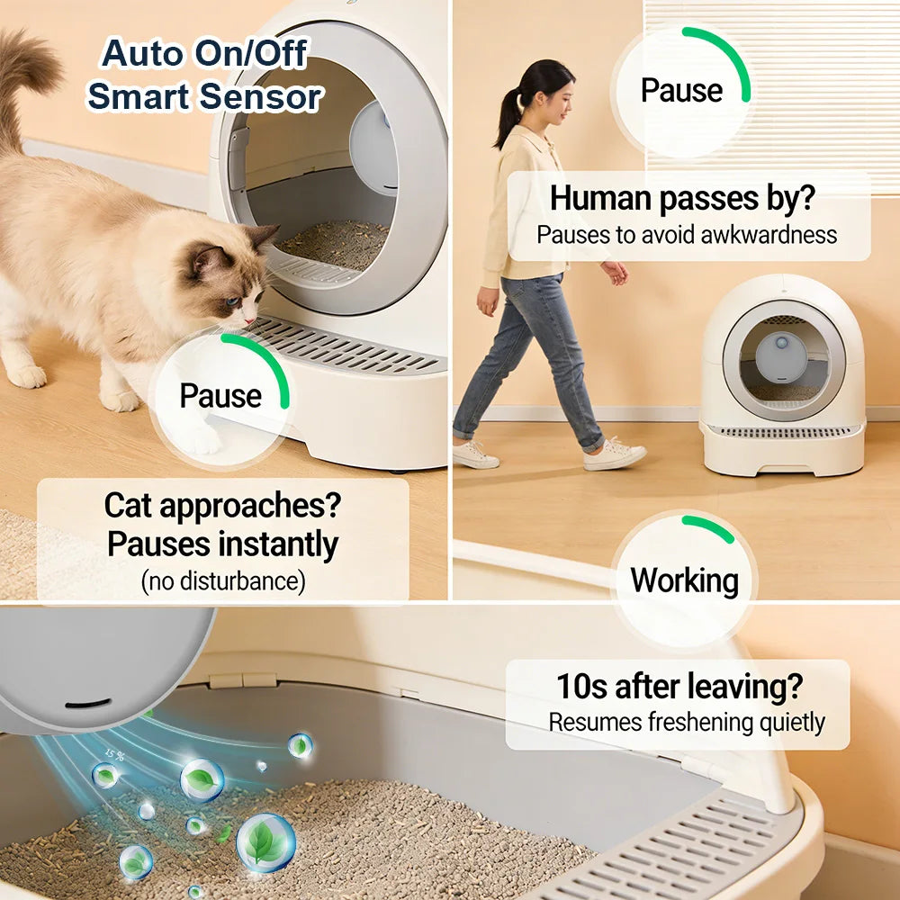Smart Pet Odor Purifier Auto Sensor Cat Litter Box Deodorizer – Silent Rechargeable Air Freshener for Pets, Toilets & Shoe Cabinets (3000mAh)