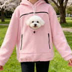 Handmade Emerald Bouclé Pet Hoodie Carrier – Soft Dog & Cat Pullover with Pocket, Cozy Sling Alternative for Chihuahua
