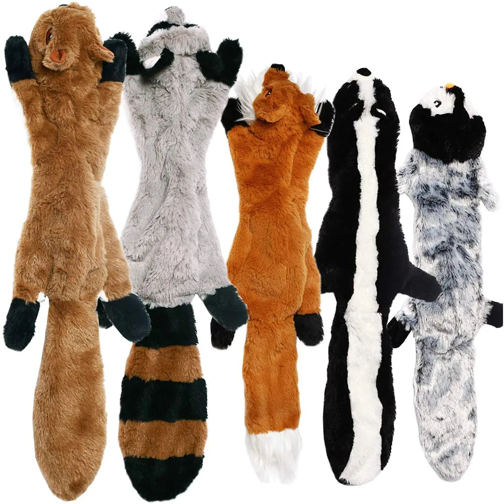 Stuffing-Free Squeaky Dog Toy – Funny Animal Plush Crinkle Toy for Durable Interactive Play