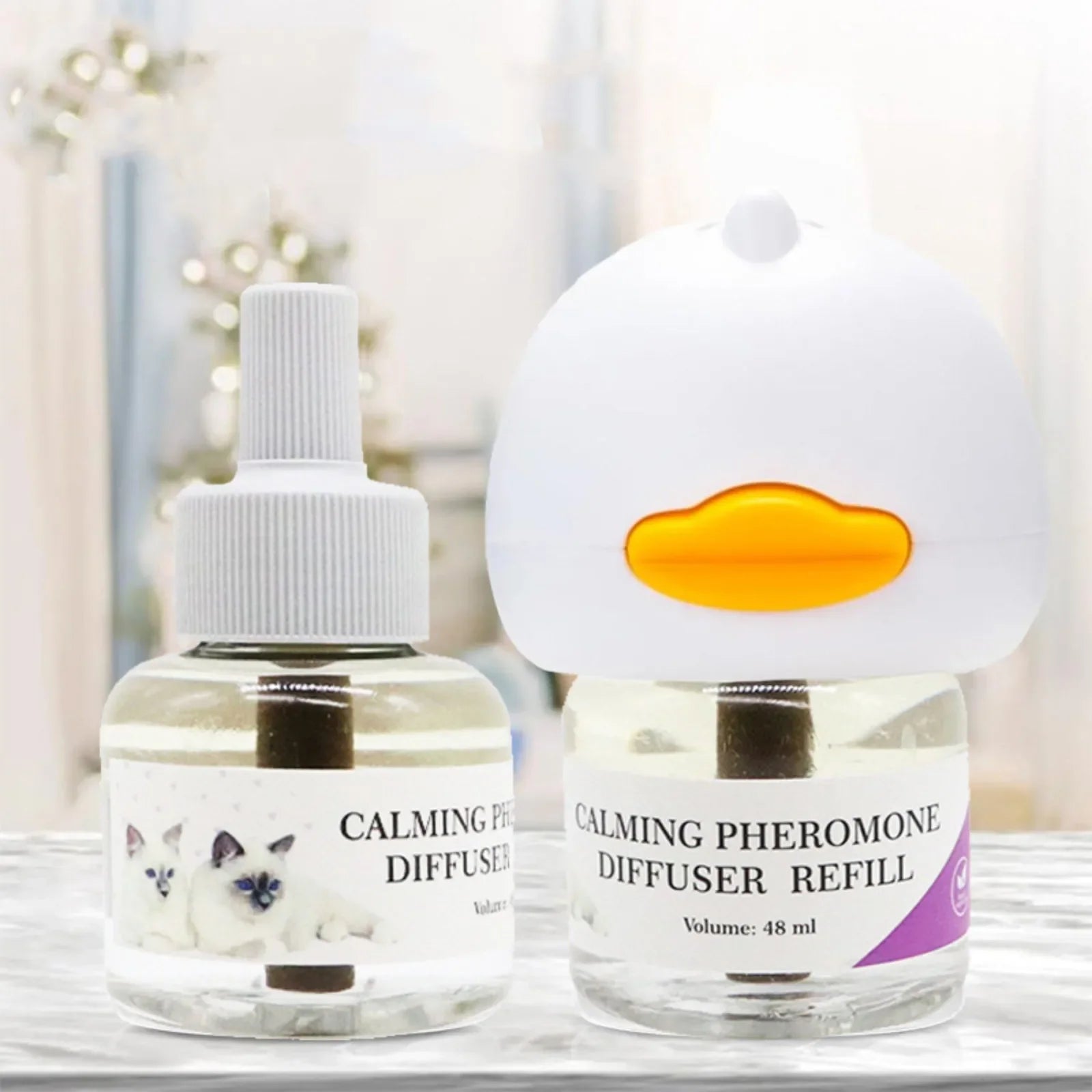 Cat Pheromone Plug-In Diffuser Kit with 30-Day Refill | Calming Stress Relief and Relaxation for Indoor Cats