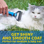 All-in-One Pet Deshedding Brush | Dog & Cat Grooming Tool for Hair Removal & Dematting