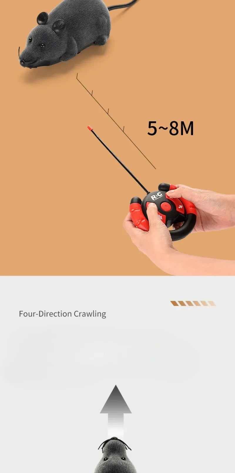 Remote Control Robot Mouse Cat Toy – Interactive Wireless Rat Toy for Cats with Realistic Movement