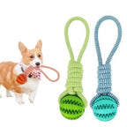Interactive Cotton Rope Treat Ball Dog Toy – Bite Resistant Teeth Cleaning Training and Puzzle Feeding Toy