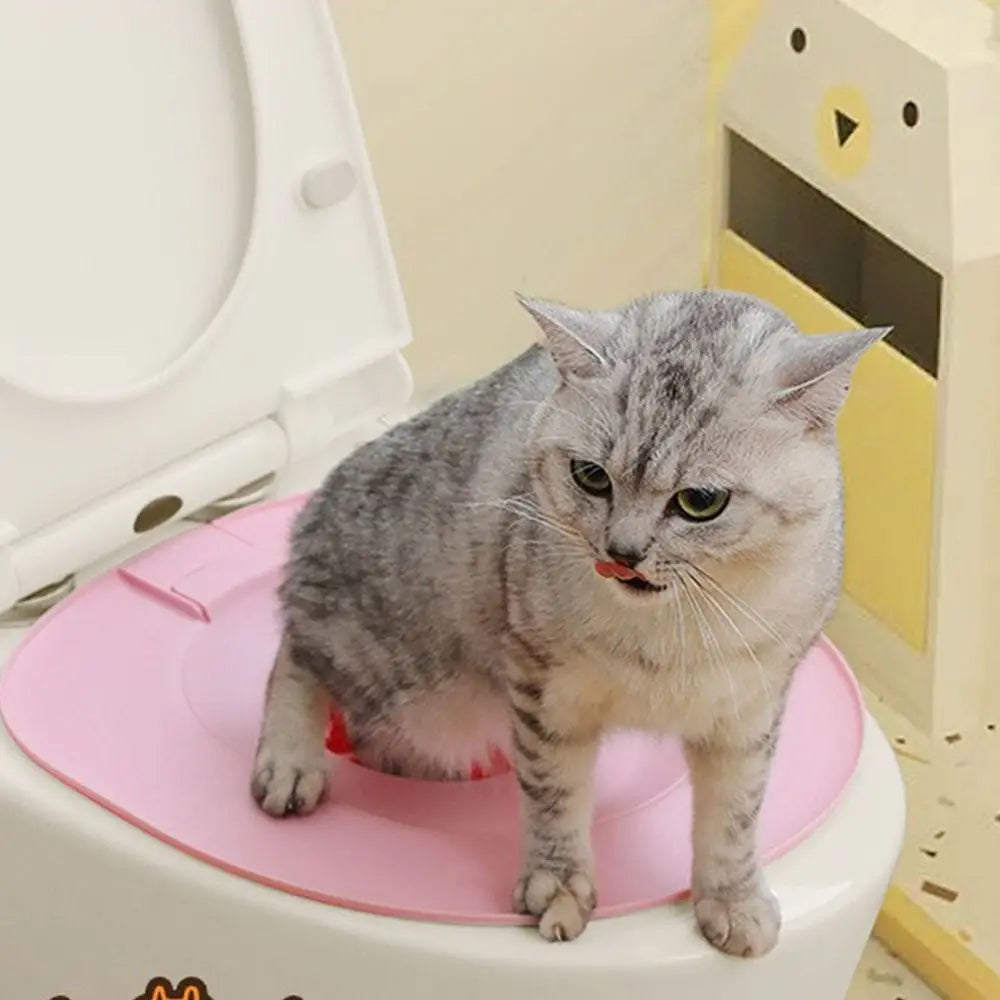 Reusable Cat Toilet Training Kit – Plastic Cat Toilet Trainer Seat for Litter-Free Potty Training Cats and Kittens