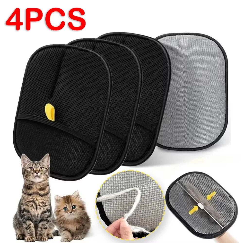 Reusable Pet Hair Removal Gloves – Double-Sided Grooming Mitt for Cats & Dogs