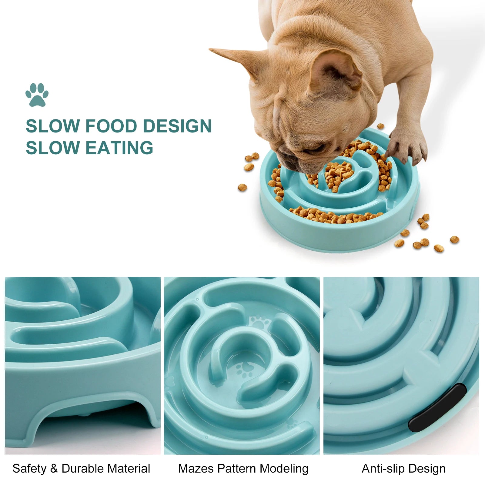 Slow Feeder Dog Bowl – Anti-Gulp Maze Design for Small, Medium & Large Dogs