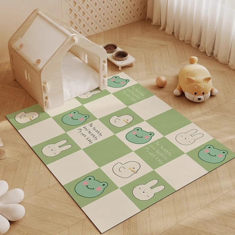 Pet Floor Mats Cute Cartoon PVC Carpet Waterproof Urine-proof Dog House Mats Anti-cat Scratching Rug Easy To Care for Floor Mat