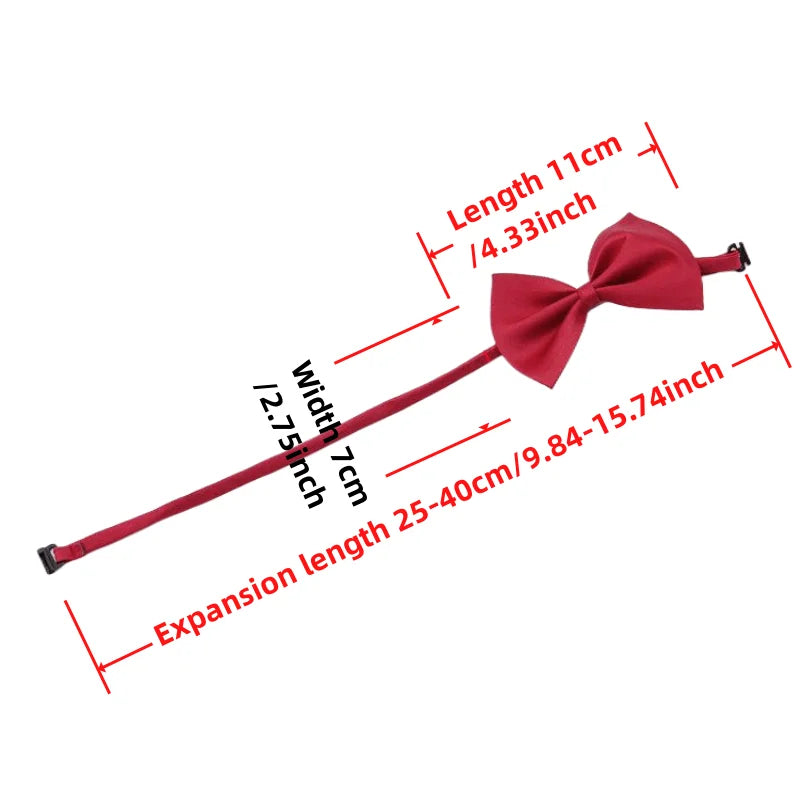 Adjustable Pet Bowtie Collar for Dogs and Cats – Stylish Bow Tie Neck Collar for Small Medium Large Pets