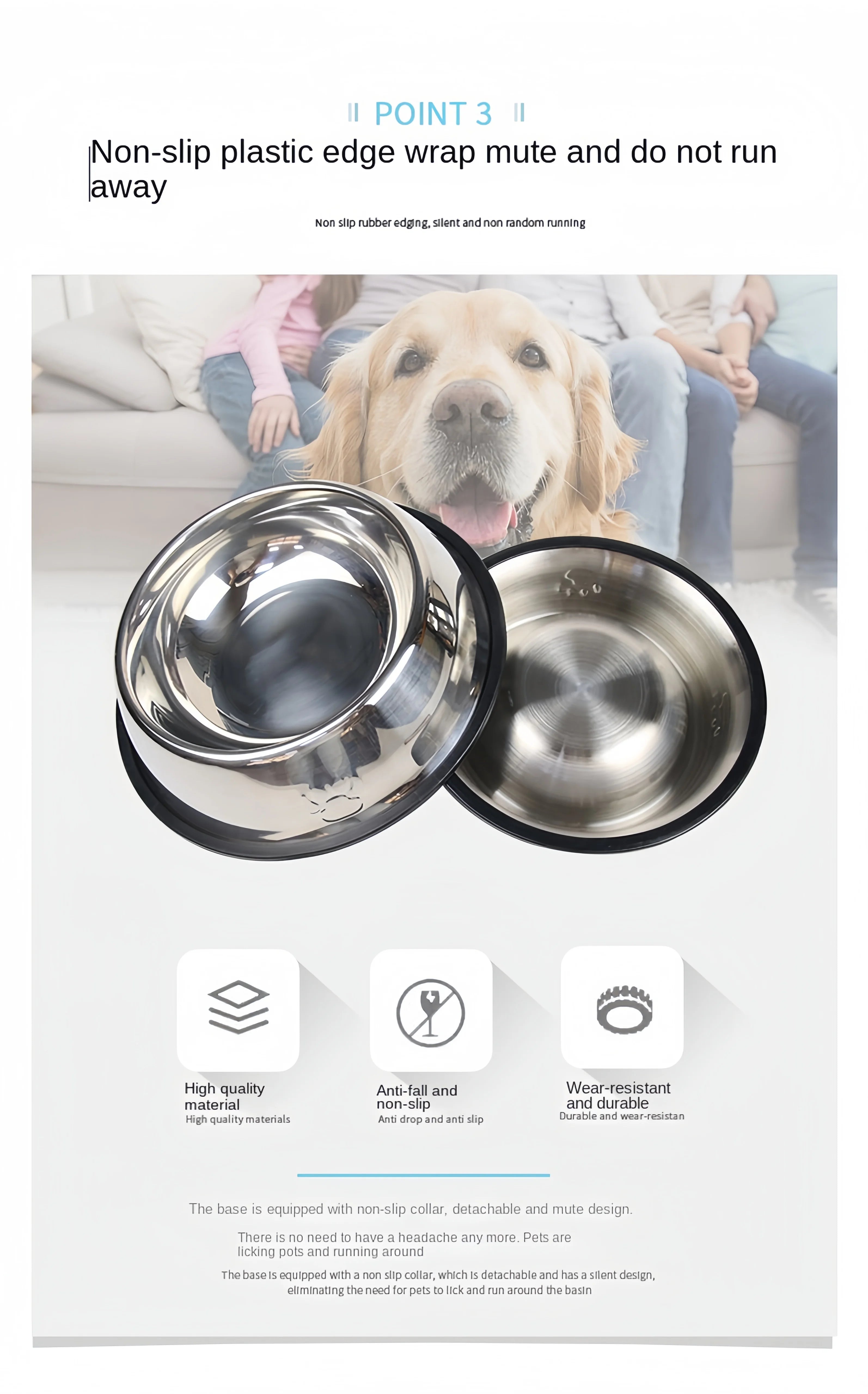 Stainless Steel Pet Bowl – Durable & Easy to Clean (6 Sizes)