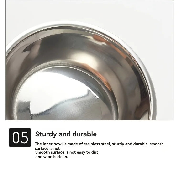 Double Stainless Steel Pet Bowls with Non-Slip Base (Food & Water)