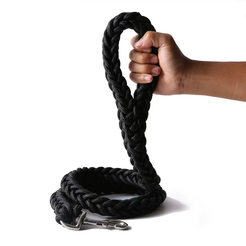 Large Dog Leash Nylon Braided Traction Rope – Heavy Duty Walking Lead for Bulldog, Rottweiler and Hound Dogs