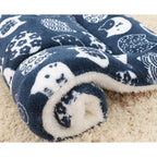 Bear Pattern Soft Fleece Pet Sleeping Mat – Washable Warm Dog and Cat Bed Blanket