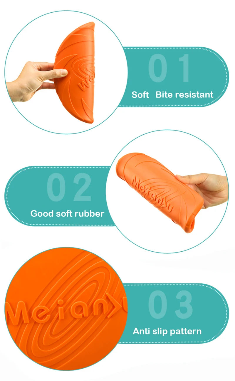 Silicone Dog Flying Disc Toy – Durable TPR Frisbee for Fetch, Outdoor Training & Interactive Play