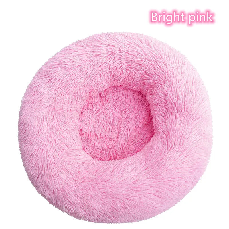 Super Soft Plush Cat Bed – Washable Donut Pet Bed for Cats and Small Dogs