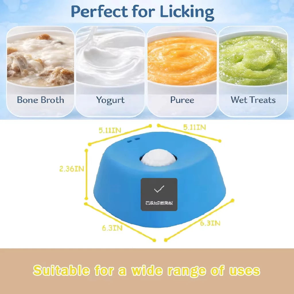 Slow Feeder Lick Bowl for Dogs – Spill-Resistant Lick Mat with Rolling Ball