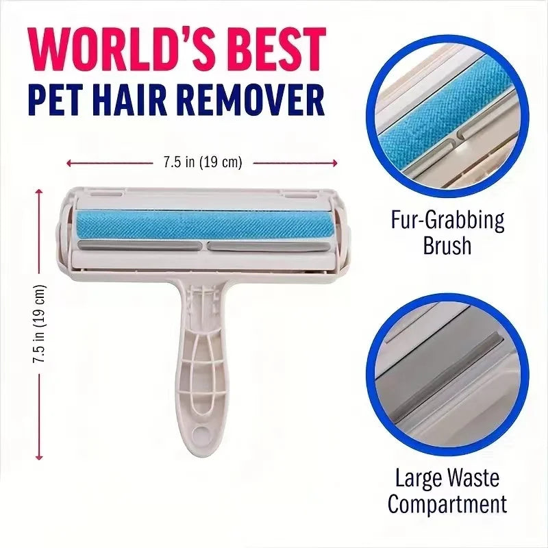 Self-Cleaning Pet Hair Remover Roller – Reusable Dog & Cat Fur Lint Brush