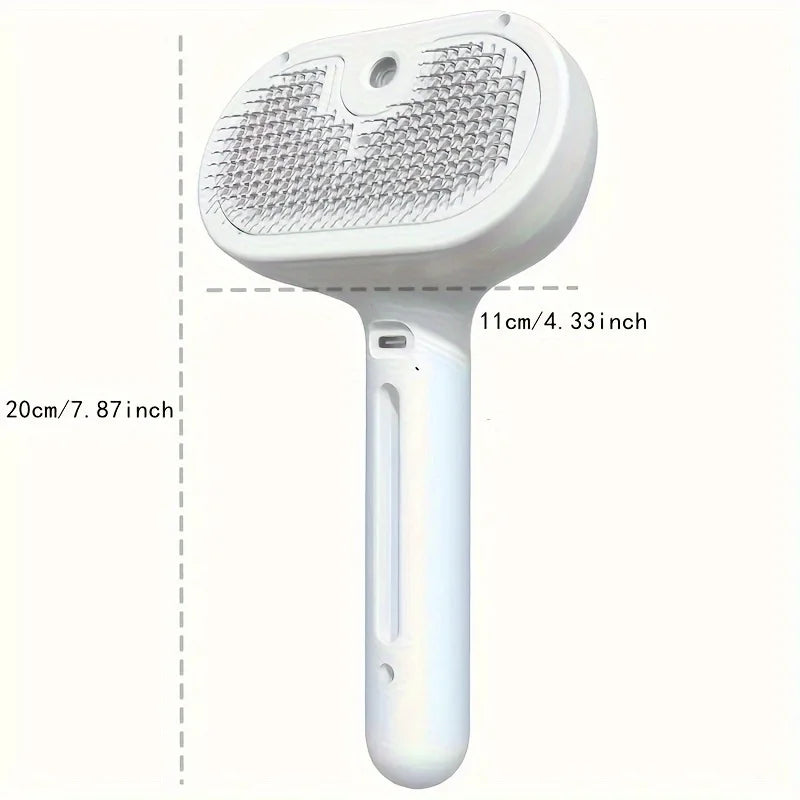 Pet Spray Grooming Comb – Self Cleaning Hair Remover Brush with Mist Humidifier for Dogs & Cats