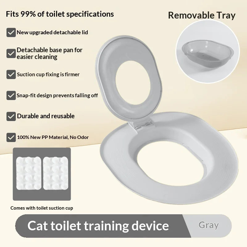 Reusable Cat Toilet Training Kit – Plastic Cat Toilet Trainer Seat for Litter-Free Potty Training Cats and Kittens