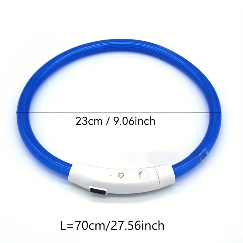 USB Rechargeable LED Dog Collar – Luminous Reflective Anti-Lost Pet Collar for Dogs