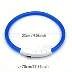 USB Rechargeable LED Dog Collar – Luminous Reflective Anti-Lost Pet Collar for Dogs
