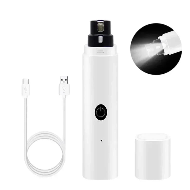 Electric Dog Nail Grinder – USB Rechargeable Pet Nail Clippers with LED Light, Quiet Pet Grooming Tool for Dogs & Cats