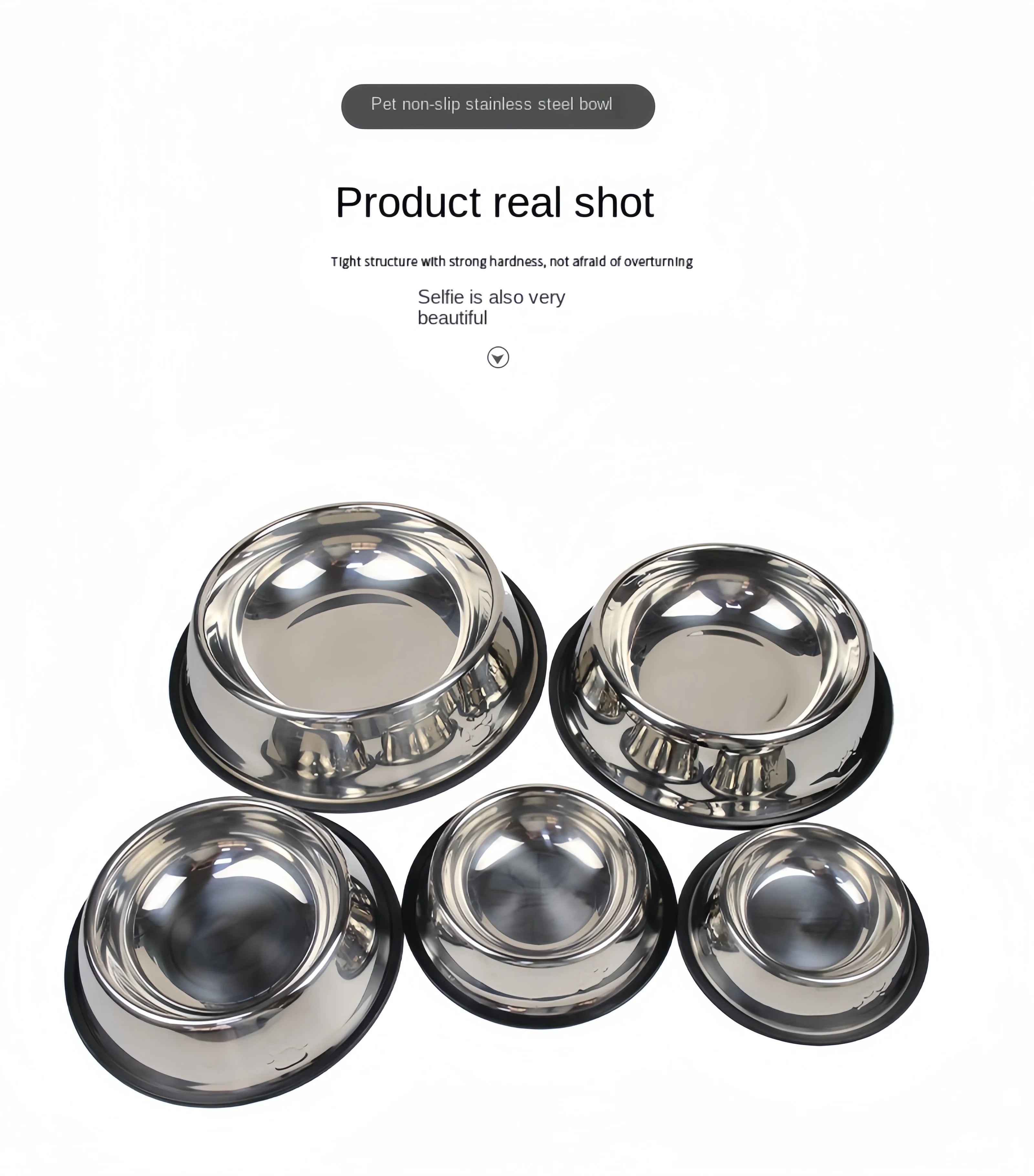 Stainless Steel Pet Bowl – Durable & Easy to Clean (6 Sizes)