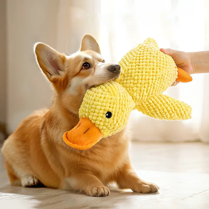 Interactive Plush Goose Dog & Cat Toy – Squeaky Chew & Tug Training Toy