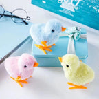 Wind Up Chicken Cat Toy Interactive Jumping Walking Plush Toy for Cats