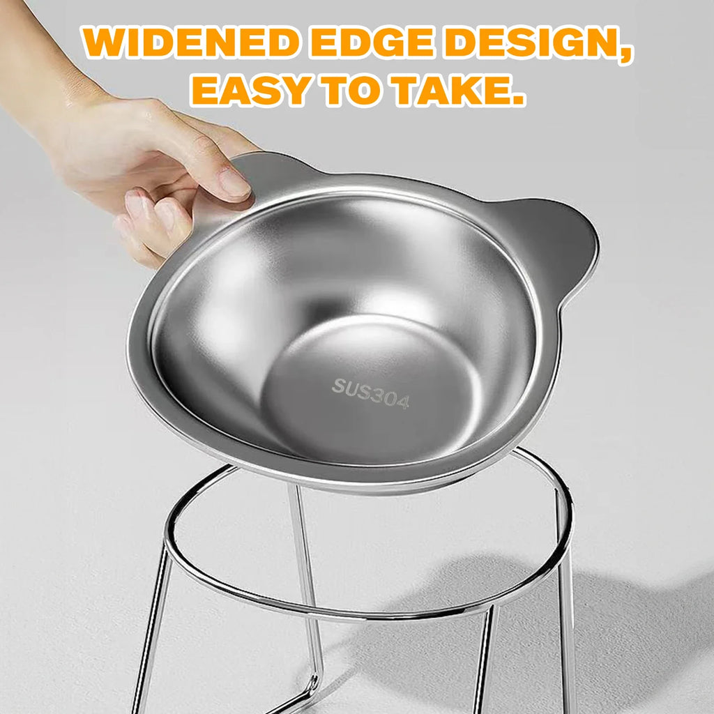 Elevated Stainless Steel Pet Bowl with Stand – Anti-Slip & Neck Support