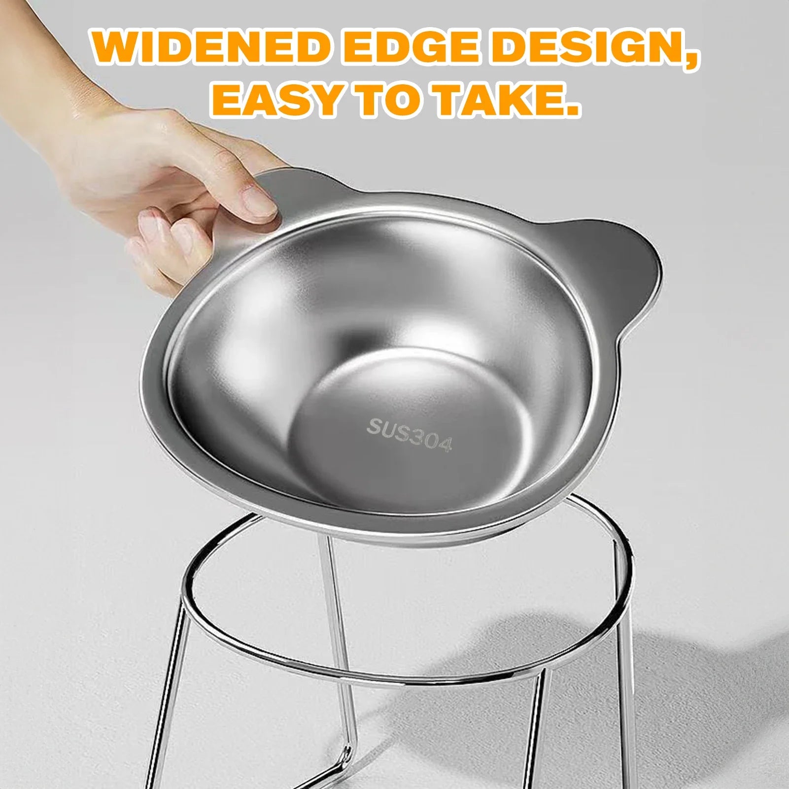 Elevated Stainless Steel Pet Bowl with Stand – Anti-Slip & Neck Support