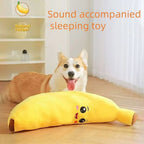 Banana Dog Plush Toy Squeaky Anxiety Relief Chew Toy for Dogs and Cats