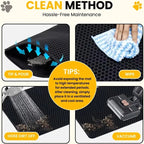 Large Waterproof Double Layer Cat Litter Mat – EVA Honeycomb Litter Trapper with Non-Slip Base for Cats and Kittens