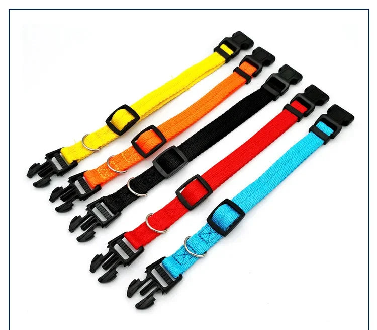 Solid Color Dog Collar for Small and Medium Dogs | Quick Release Adjustable Puppy Training Collar for Teddy Bichon Cats