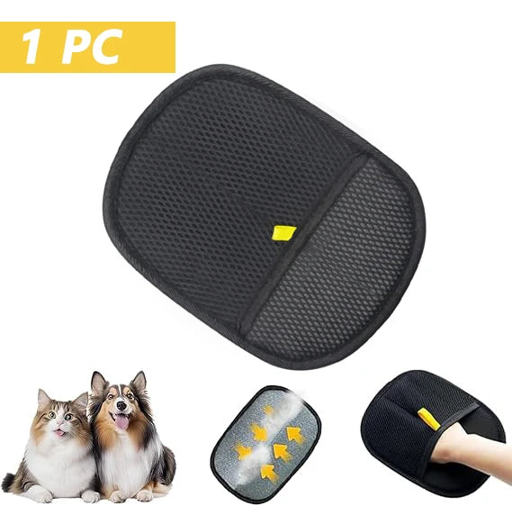 Reusable Pet Hair Removal Gloves – Double-Sided Static Grooming & Fur Cleaner for Dogs & Cats