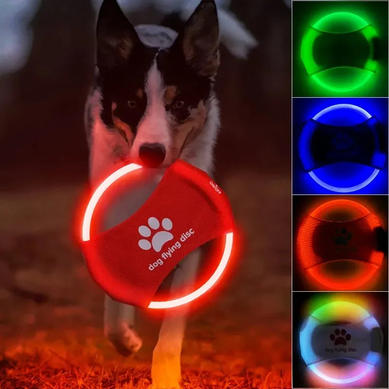 LED Light Up Dog Flying Disc – 3 Mode Glowing Frisbee for Night Fetch, Training & Interactive Play