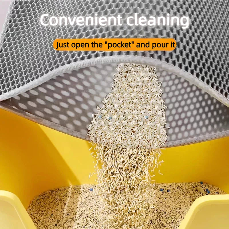 Double Layer Cat Litter Mat – Waterproof Non-Slip Litter Trapper Mat with EVA Honeycomb Design for Cat Litter Boxes