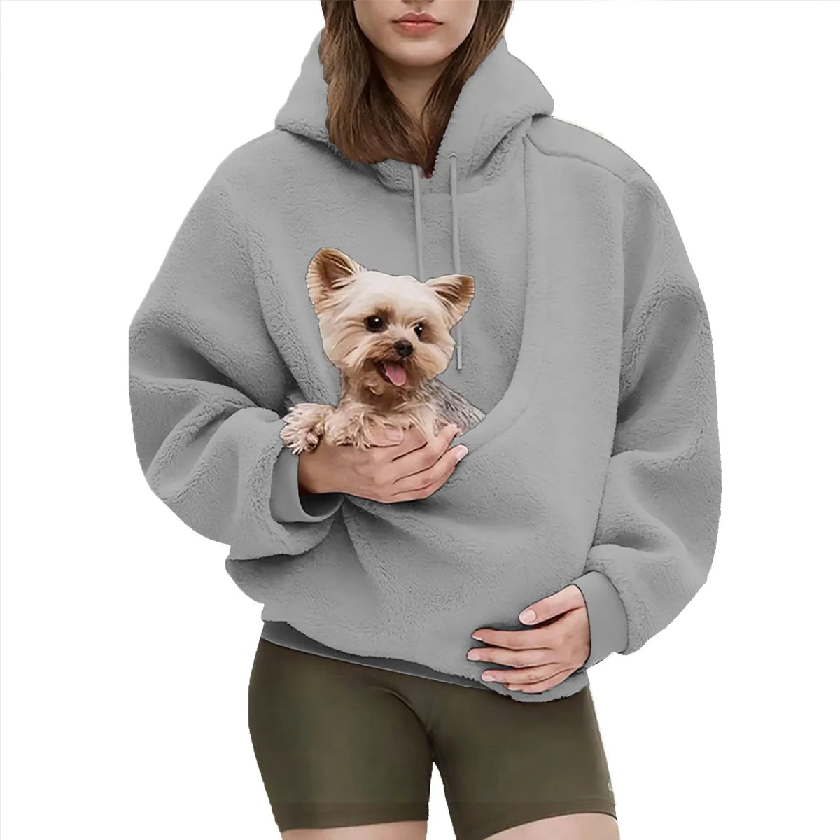 Pet Carrier Hoodie for Small Dogs | Women's Oversized Fleece Sweatshirt